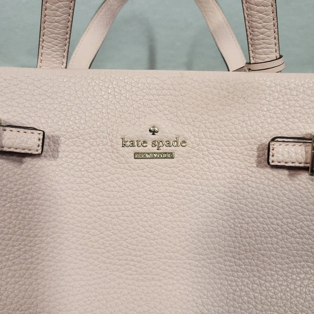 Kate Spade Holden Street Lanie Bag Pebbled Leather Pink Adjustable Strap Zip Top